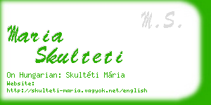 maria skulteti business card