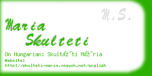 maria skulteti business card